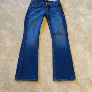 toosuperlow Levi's Dark Blue Flare Jeans